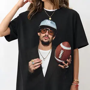 Benito x Bowl Shirt Bad Benito Bunny Football Game Day T-Shirt Trendy T Shirt Short Sleeve Cotton Perfect Present