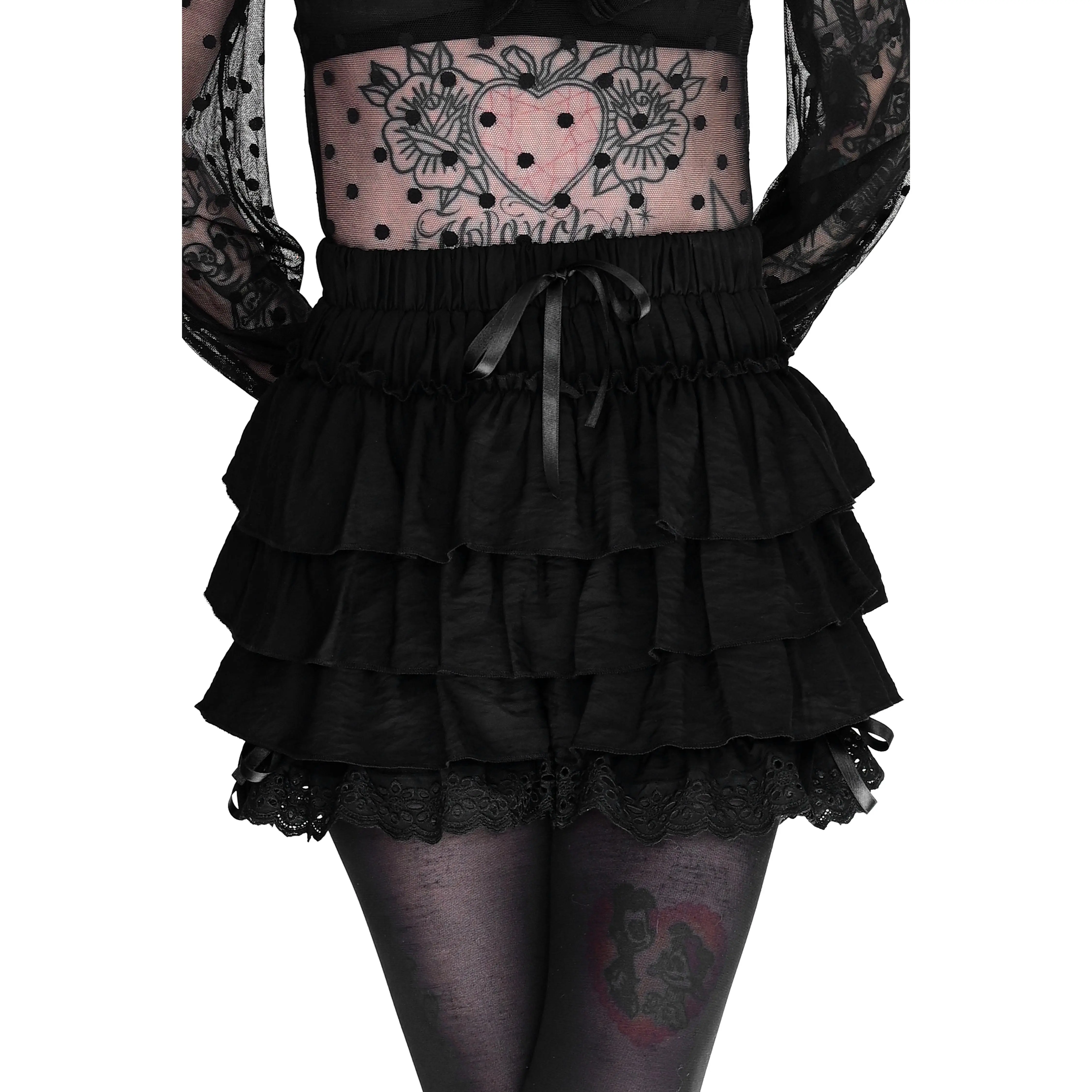 Women's Black Ruffle Bloomers - Comfortable Adjustable Bottom with Ribbons, Leg Accents - Sign Up For Restock Notifications!