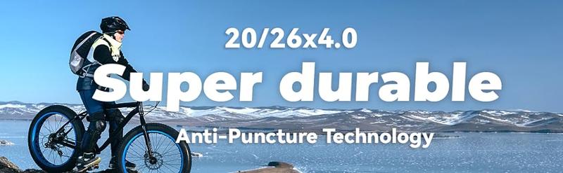 Hycline Fat Bike Replacement Tire: 20x4.0/26x4.0 Inch High-Performance Wear-Resistant Folding MTB Bicycle Tires, All-Terrain High-Density for Street or Trail Riding