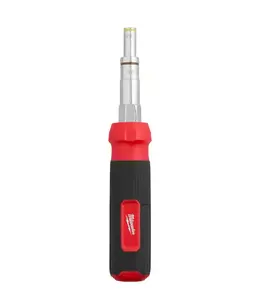 Milwaukee 9-in-1 Multi-Nut Driver with Red and Black Handle 7 Sizes 1/4 Hex Key 1/4" Square Drive Anti-Peel Cushion Grip