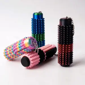 5-in-1 Design for Stress Relief, Button Clicks, Spinners, Portable Stim Tool,Spiky Grippie Stim, 3D Printed Toys Pain Stim Fidget, Pocket Mini Fidget Toy for Adults Novelty Gifts,Grippie stim keychain