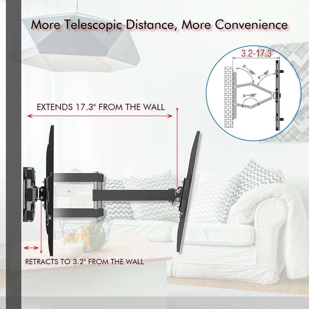 Ubesgoo 32-70 Inch Double Pendulum Large Base TV Stand Tmds-101 Bearing 50Kg/Vese600*400/Upper And Lower-10~ 10°