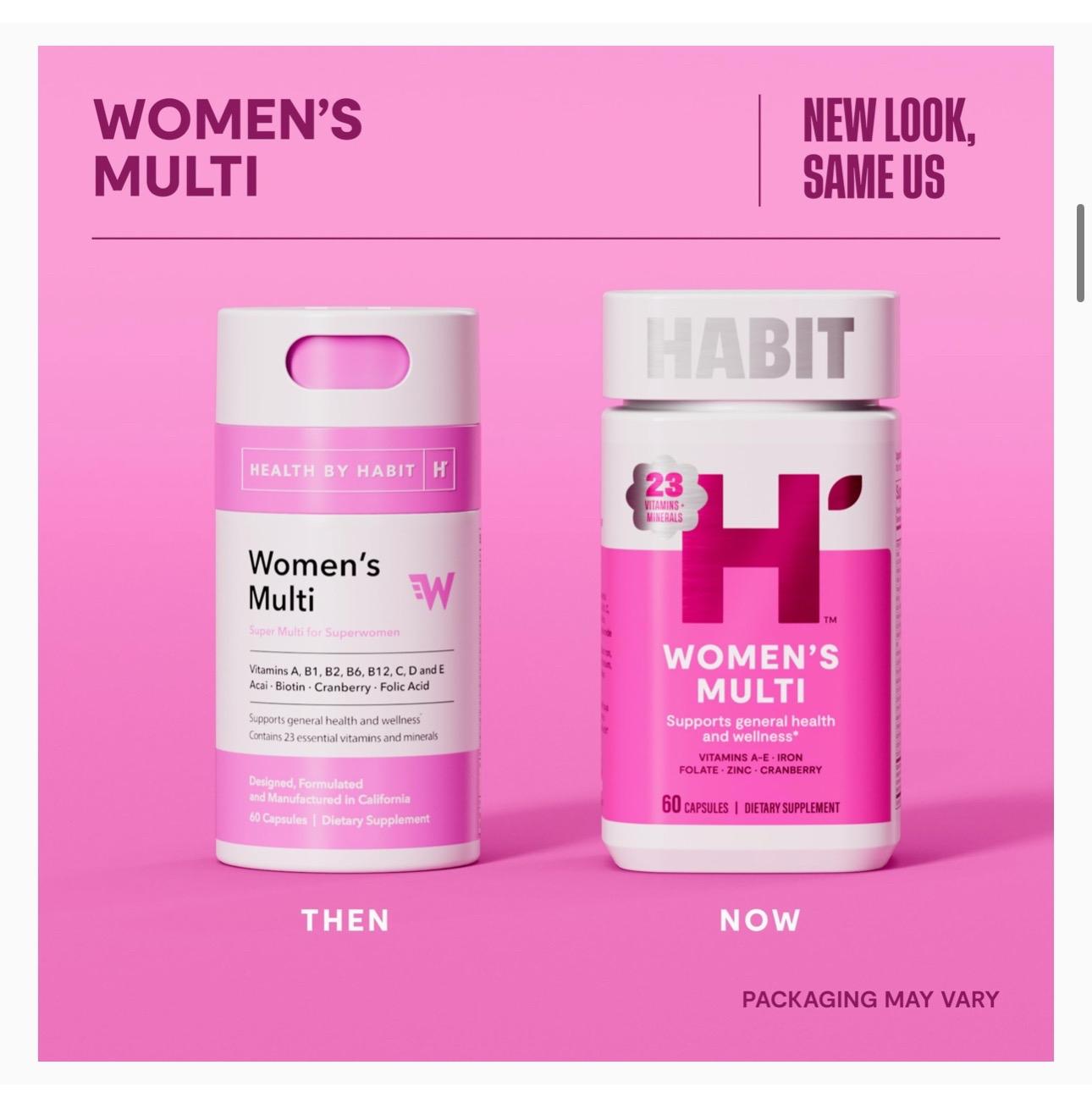 HABIT Women's Multi Supplement - New Look, Supports General Health & Wellness, 60 Capsules Healthcare