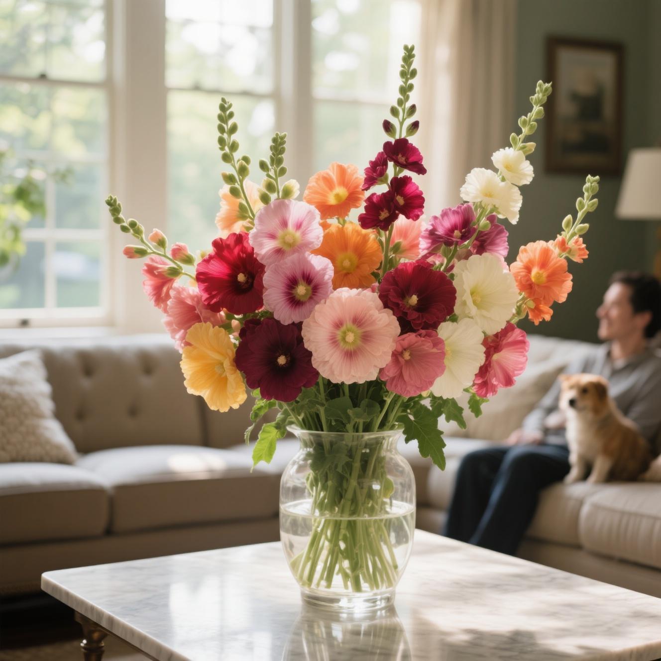 【PetalPit】Promise: Germinate or Refund]500PCS+ Hollyhock Seeds – Colorful Tall Blooms, Heirloom & Non-GMO, Perfect for Fences, Borders & Cottage Gardens