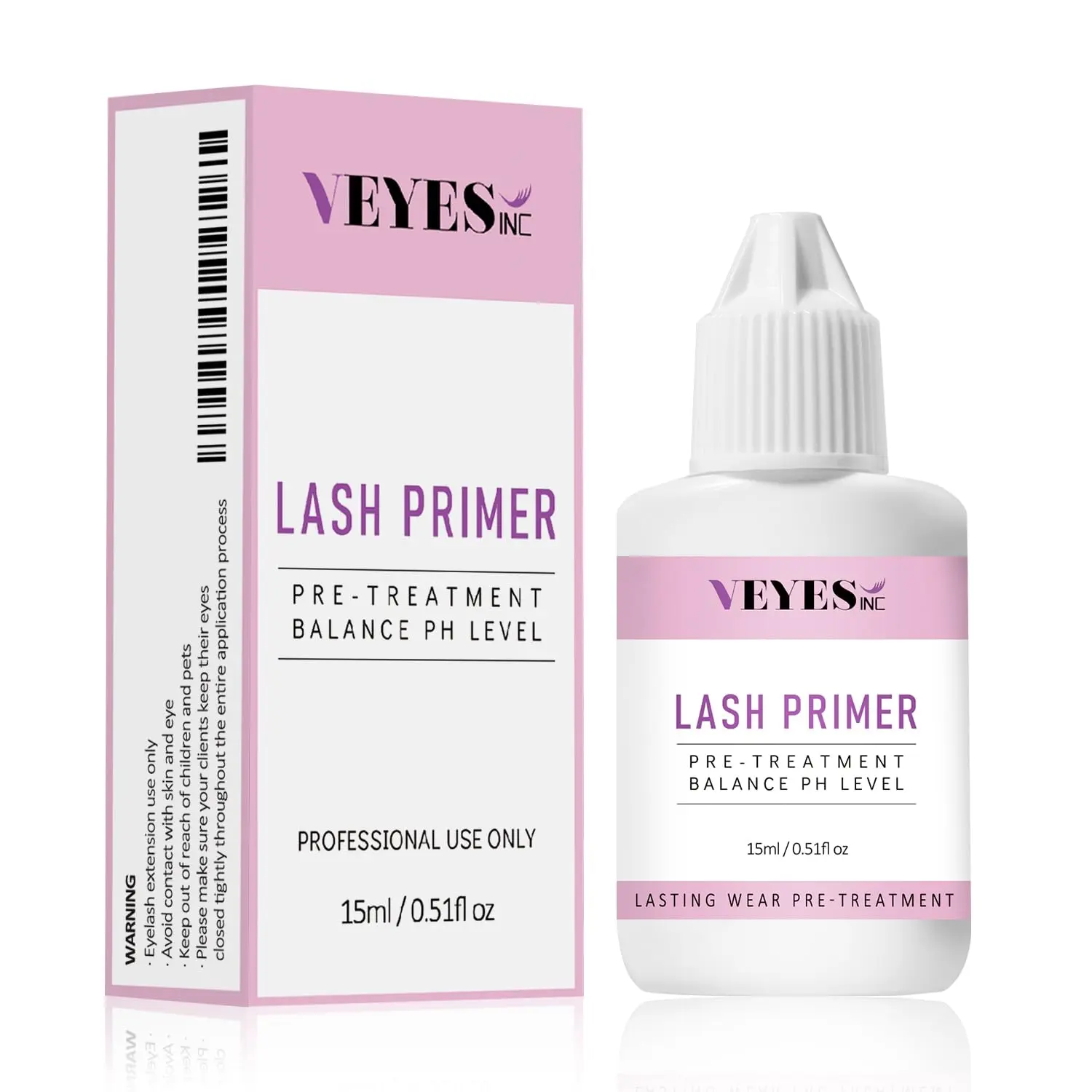 VEYELASH Lash Primer for Eyelash Extensions 15ml Professional Use Only Easy to Removes Proteins and Oils Increase Adhesive Bonding Power