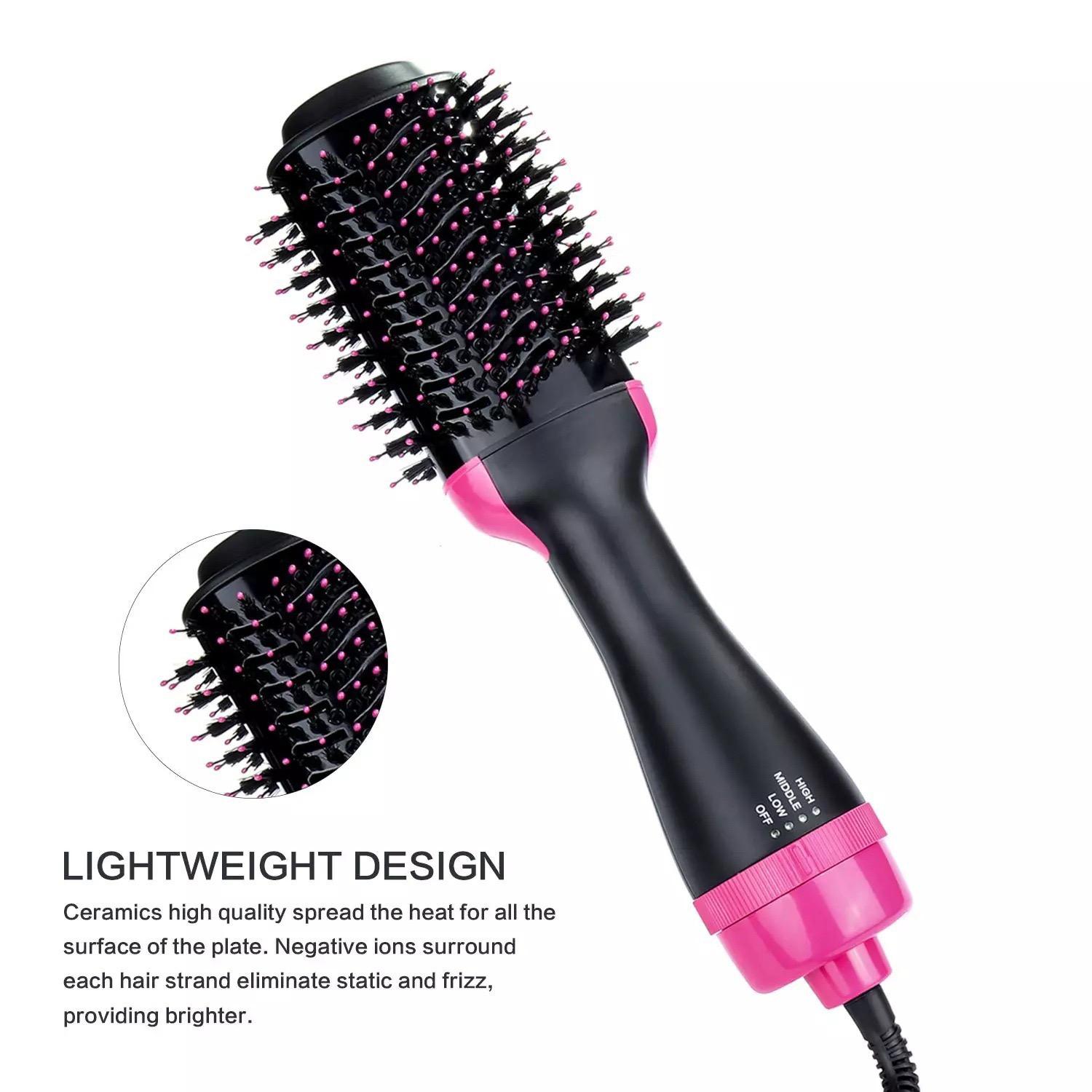 Hair Curler Hair Dryer 2 In 1 Hot Air Brush Rotating Comb Comfort