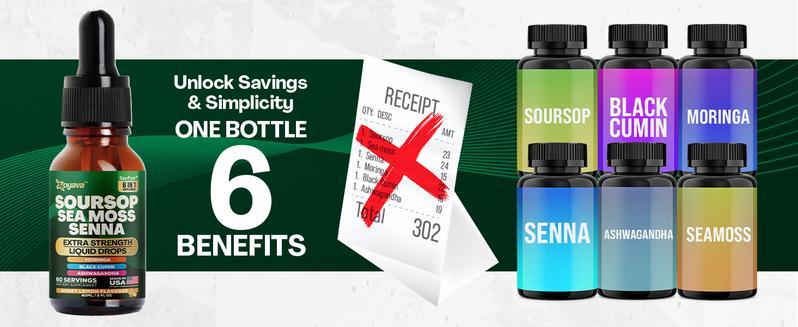 Zoyava Soursop Bitters – Flavored, Extra Strength All-in-One Dietary Supplement Drops, Made in USA – 60mL Nutrition Liquid