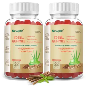 DGL Licorice Gummies for Gut Health & Bloating Relief, Digestive Support with Aloe Vera & L-Glutamine, Strawberry Flavor, Vegan & Gluten-Free, 60 Gummies