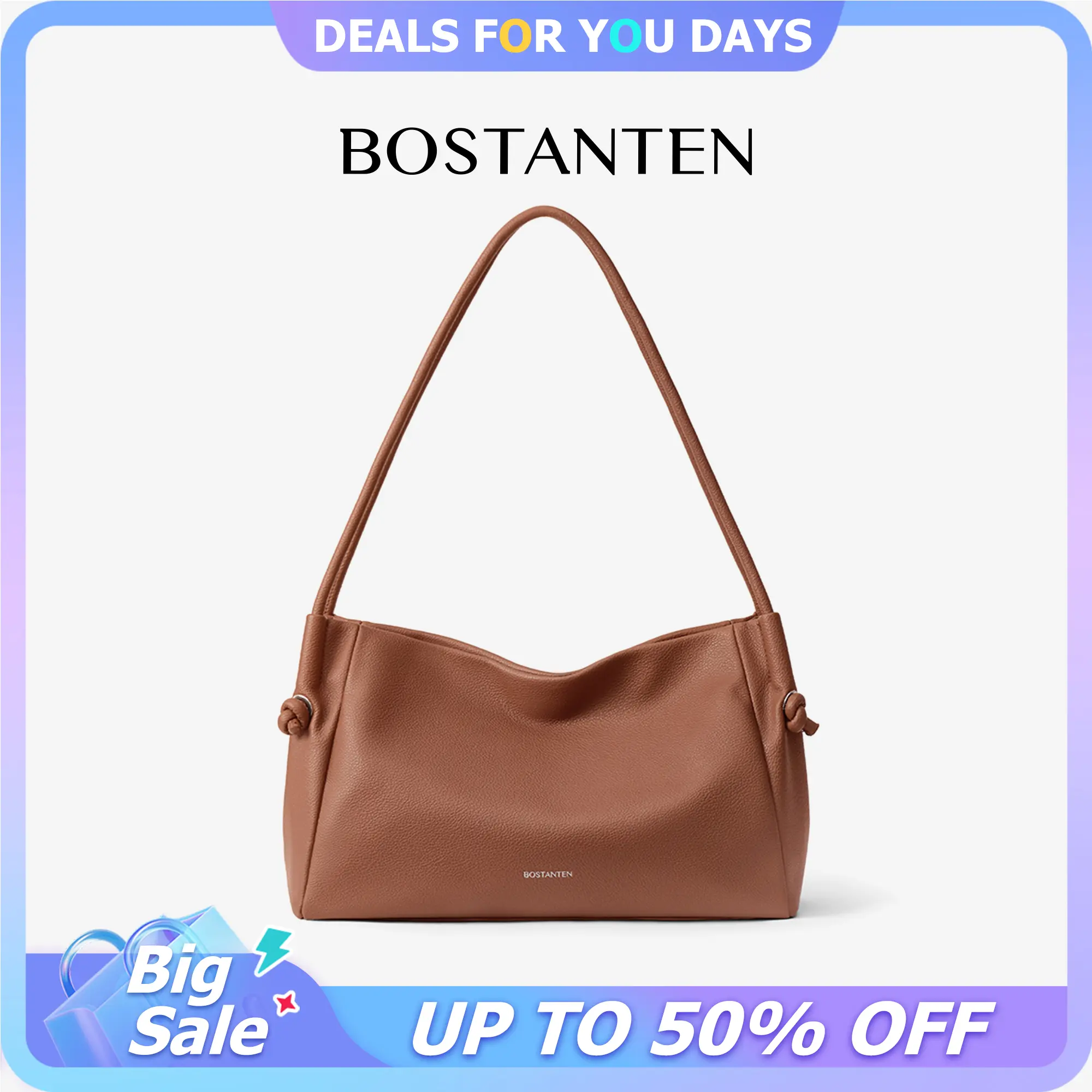 BOSTANTEN Women's Pebbled PU Leather Shoulder Bag - Soft Hobo Everyday Bag for Travel, Work, Accessories For Women, Work Bags For Women,backpacks for school,cute backpacks for school,bookbag,school backpack