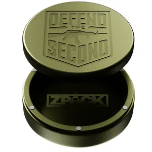 ZPACK Magnetic Zyn Metal Can, Holder, Metal EDC Container, Carved Pouch Tin with Magnetic Closure, Aluminum Container, Slim Pouch Can, Gift for Him – Deep Engraved Defend The Second