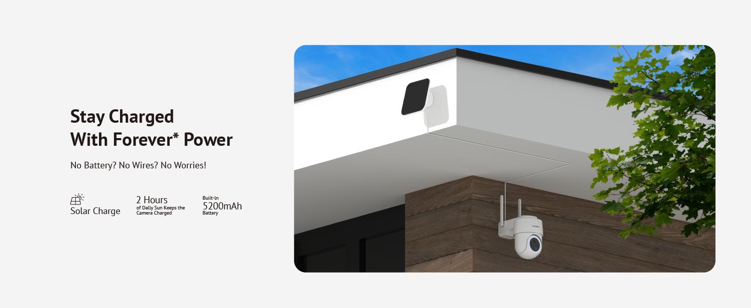 LaView 2K 3MP Solar Security Cameras Wireless Outdoor, Cameras for Home Security, 360° Pan & Tilt Home Security Cameras, IP65 Outdoor Camera, Color Night Vision, Two-Way Audio, Compatible with Alexa