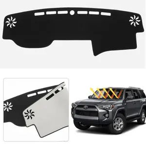 Custom Fit Dash Mat for 2010-2024 Toyota 4Runner Non-Slip Dashboard Cover UV Protection Anti-Glare Sunshade Accessories Black with Sunflower Design