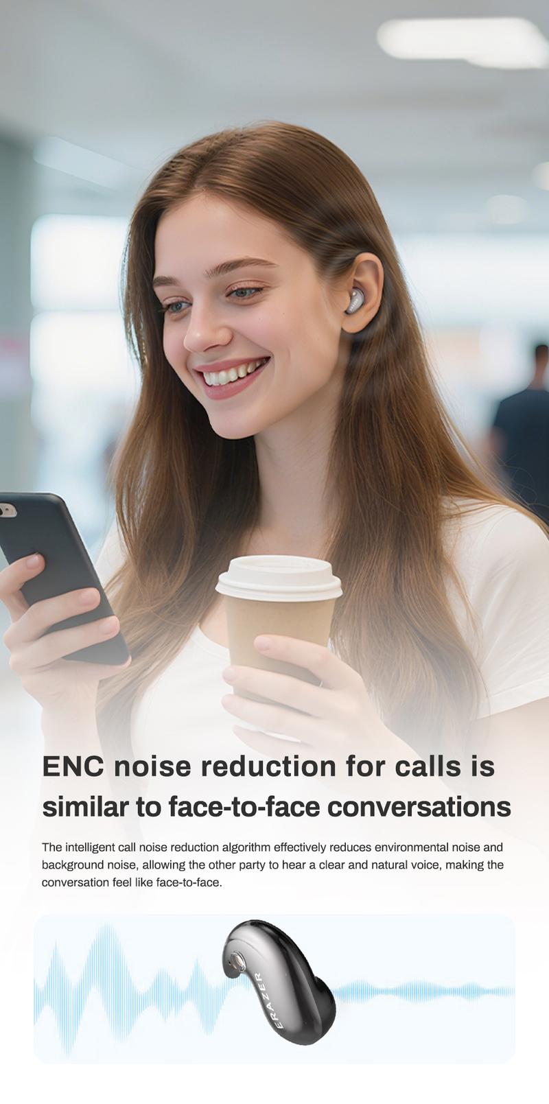 ERAZER XF58 Mini Invisible Headphones Bluetooth 5.4 True Wireless In-Ear Earphones sport Audio Sleeping Earbuds audifonos bluetooth wireless headphones noise cancelling headphones gamingheadset