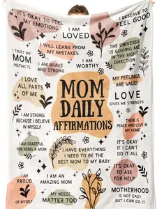 New Mom Gifts Blanket, Mama Daily Affirmations, Postpartum Pregnancy Gift for First Time Moms, Mommy to Be, Mama, New Mom Essentials, First Mothers Day Birthday Gifts for Moms