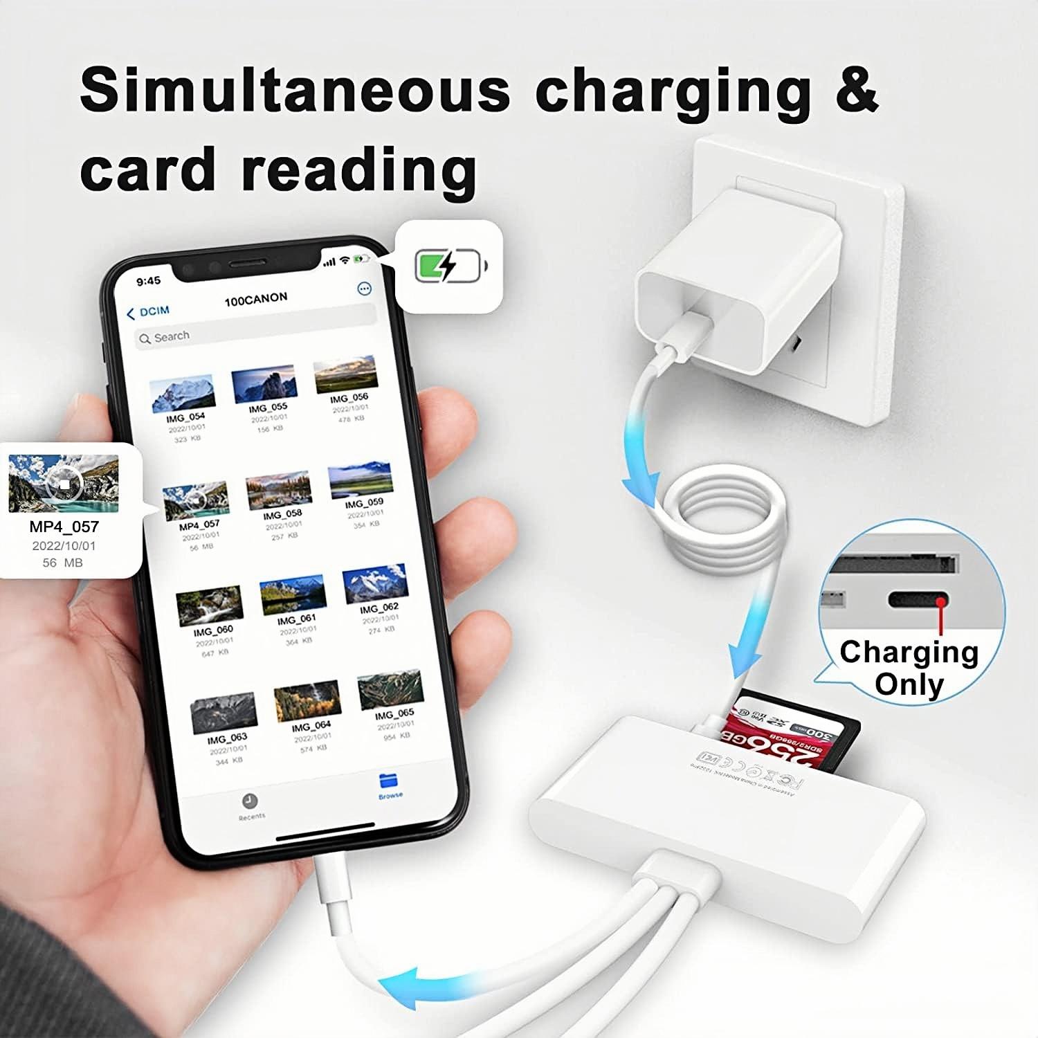 5-in-1 SD Card Reader for iPhone,USB C Lightning USB A Connector to SD/TF Card Reader & USB OTG Adapter for iPhone/iPad/PC/Android/Camera/USB C & A Devices,Supports SD/Micro SD/SDHC/SDXC/MMC Plug and Play 5-in-1 SD Card Reader for iPhone,USB C Lightning USB A Connector to SD/TF Card Reader & USB OTG Adapter for iPhone/iPad/PC/Android/Camera/USB C & A Devices,Supports SD/Micro SD/SDHC/SDXC/MMC Plug and Play