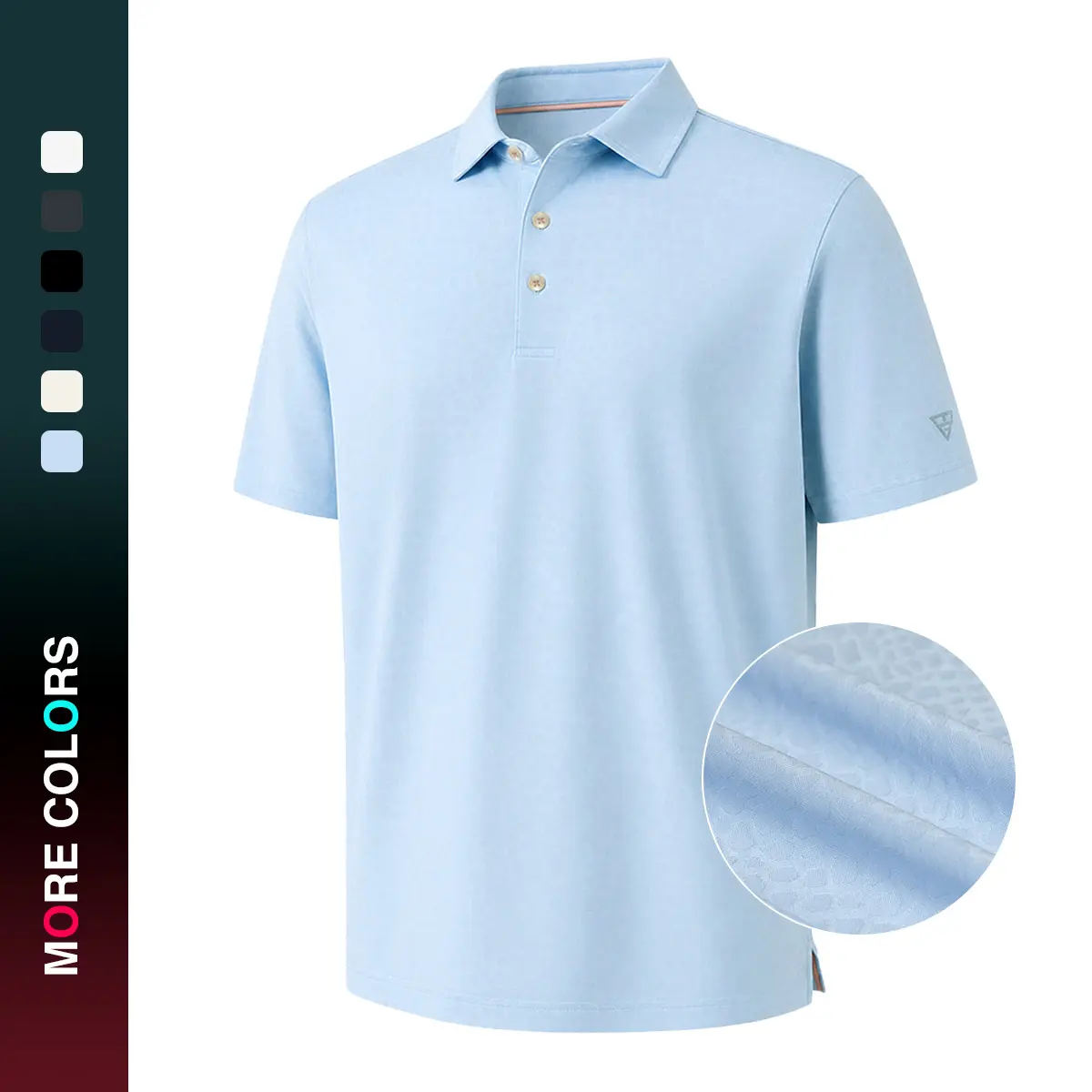 MAELREG Men's Nylon Jacquard Golf Polo Shirt - Quick Dry Moisture Wicking Performance Activewear for Casual Work & Sports