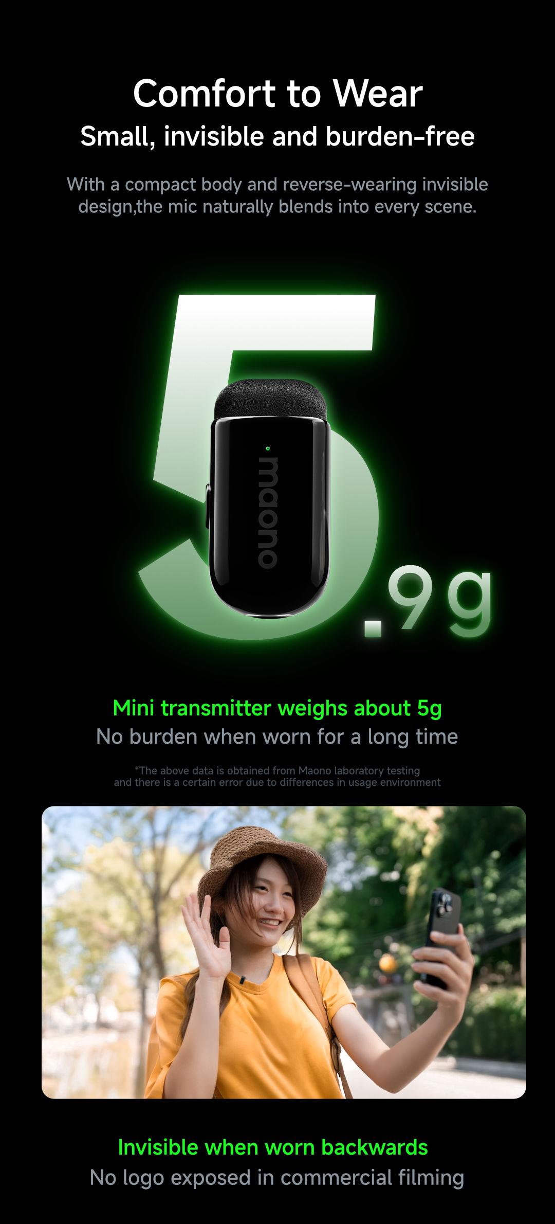 T1 MINI Wireless Lavalier Microphone Adapter for iPhone,  Android smartphones of Lightning and Type-C, 3.5mm Camera, perfect for TikTok, YouTube, Video Vlogging, Audio Recording, interviewing