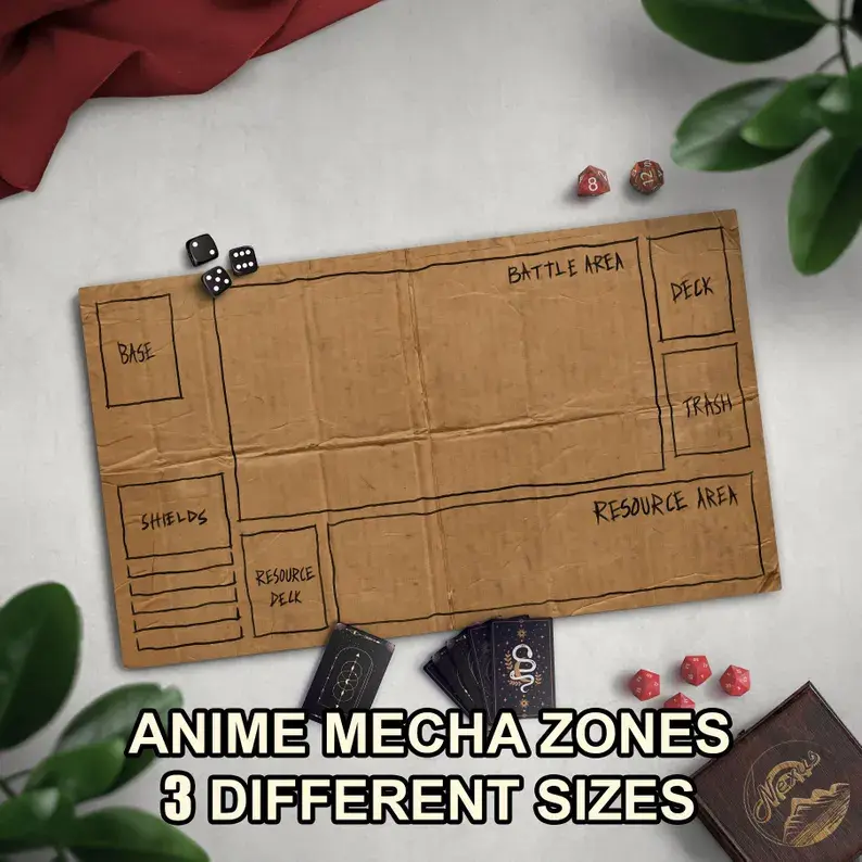 Homeless Anime Mecha TCG Playmat, Funny Play Mat With Zones, Optional Stitched Edge Game Mat
