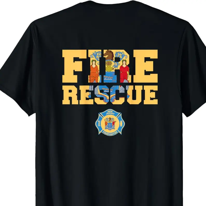 New Jersey Fire Rescue Firefighters Firemen Duty T-Shirt