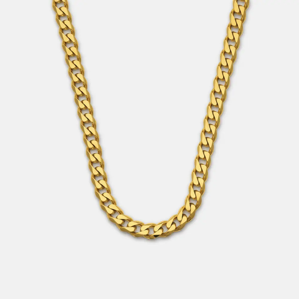 Ridge 5mm Curb Chain | Titanium, Platinum & 18K Gold Options | Built for Life Warranty | Minimalist Layering Chain Necklace | Premium EDC Jewelry