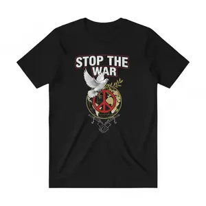 Men's Stop The War Graphic T-Shirt Peace Dove Symbol Vintage Style Cotton Short Sleeve Unisex Streetwear Top