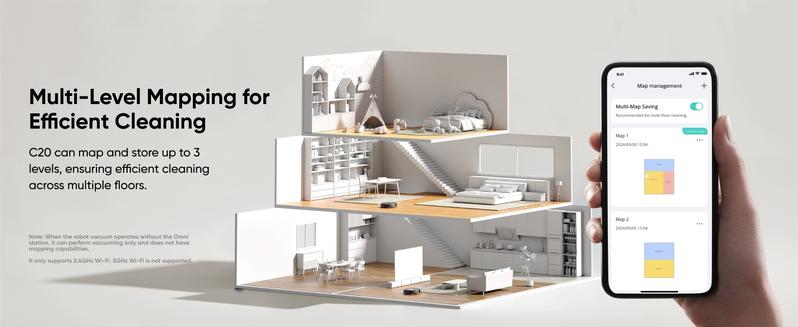 eufy C20 Omni Robot Vacuum, Vacuum-and-Mop-Combo, Self-Emptying, Auto Mop-Washing and Auto-Drying for hands-free cleaning, 3.35-Inch Ultra-Slim Body, 7000 Pa Powerful Suction, All-in-One Station, Eufy