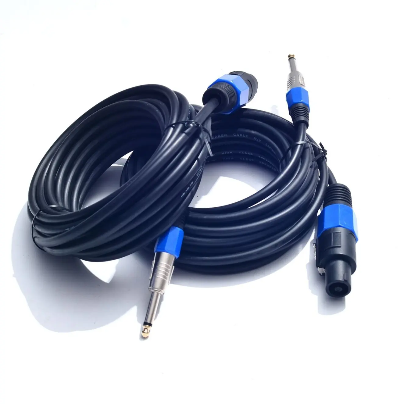 2-Pack 25 ft 14AWG Speakon to 1/4" Male Speaker Cables - Professional Audio Equipment Accessories, 2 Cables with Male Connectors, Optimal Signal Transfer, Easy Connection, Durable Build, Shipped from California