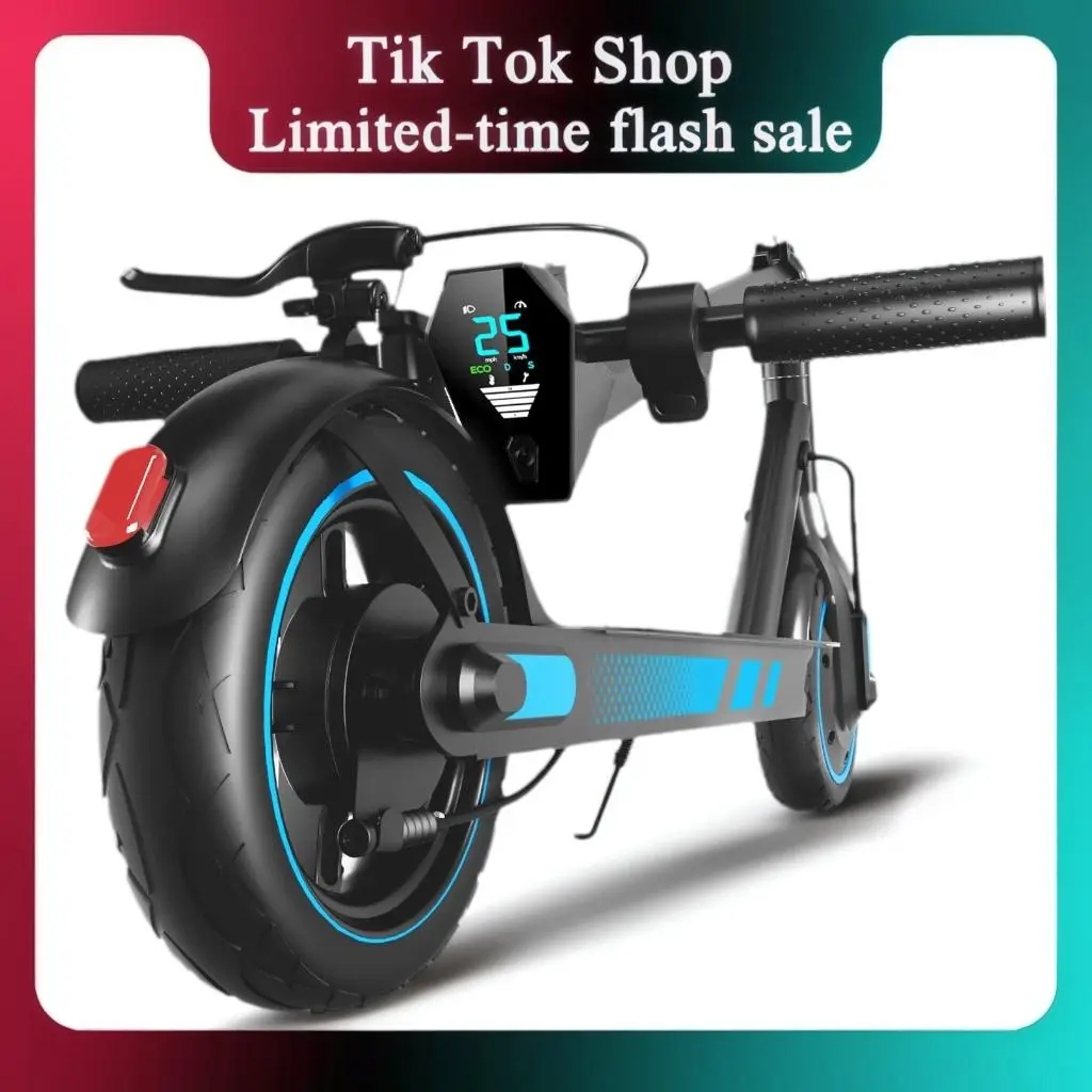 [New Year Gifts] Adult Electric Scooter, 500W Peak Power, 10'' Tires, 16/22/28 MPH Top Speed, 21/28 Mi Long Range, Portable Folding E-Scooter for Teens & Sports Outdoor Fitness Use