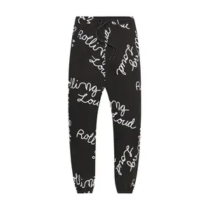 AOP Script Sweatpants Black