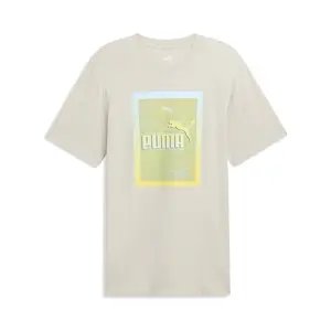 PUMA Mens Palms Short Sleeve Crew Neck Casual Tops Casual - Beige