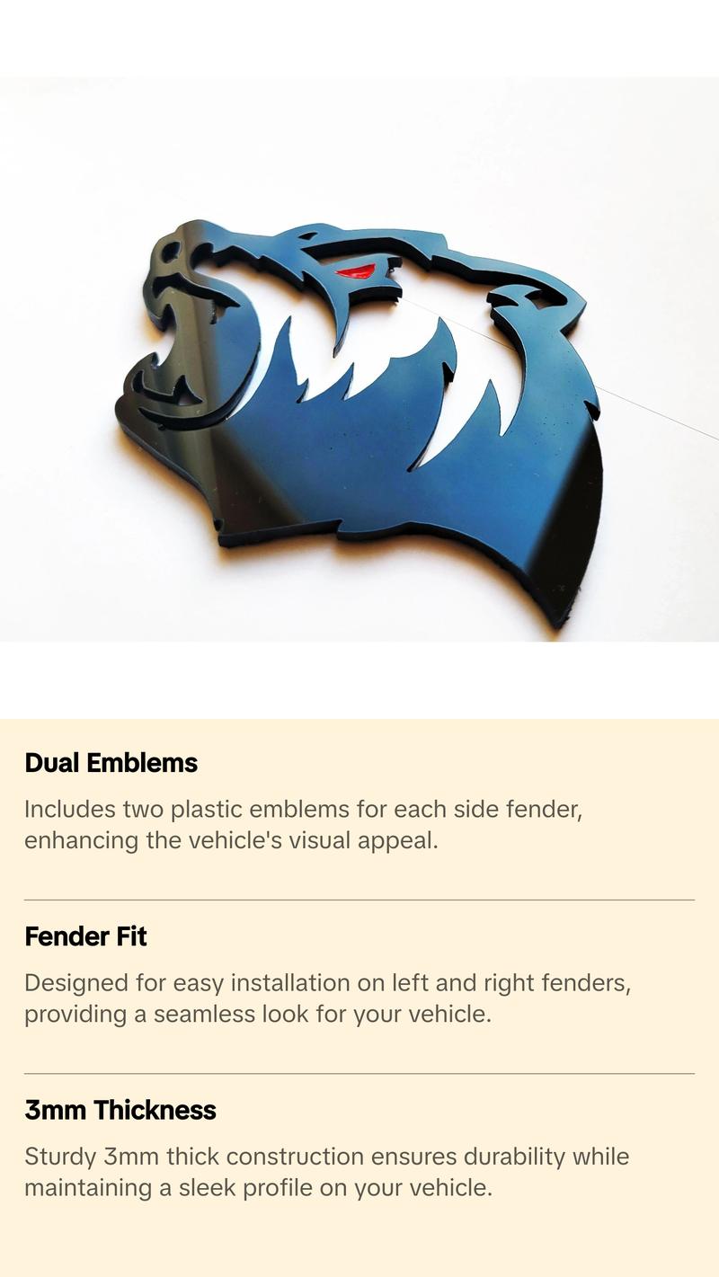 2x HellBear Bear Redeye Badge Logo Emblem for Dodge SRT RAM TRX Challenger Charger Jeep