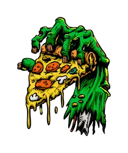 Zombie Pizza DTF Heat Transfer Press-Ready Transfer Only MTO Direct to Film High-Quality Vibrant Durable Application for DIY Creators Small Shops Custom Apparel Businesses