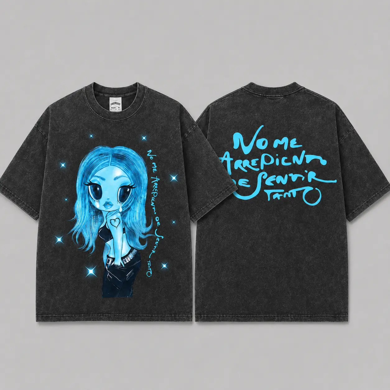 Ver 15 Karol No Me Arrepiento De Sentir Tanto Unisex Oversized Premium Cotton T-Shirt, La Bichota Vintage Music Merch T-Shirt, Music Latin Style, New Album Gift For Fans