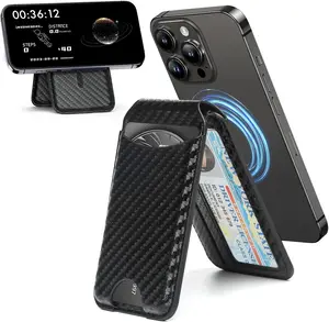 Magnetic Wallet Compatible with Mag-Safe Wallet Adjustable Stand Leather Magnetic Card Holder for iPhone