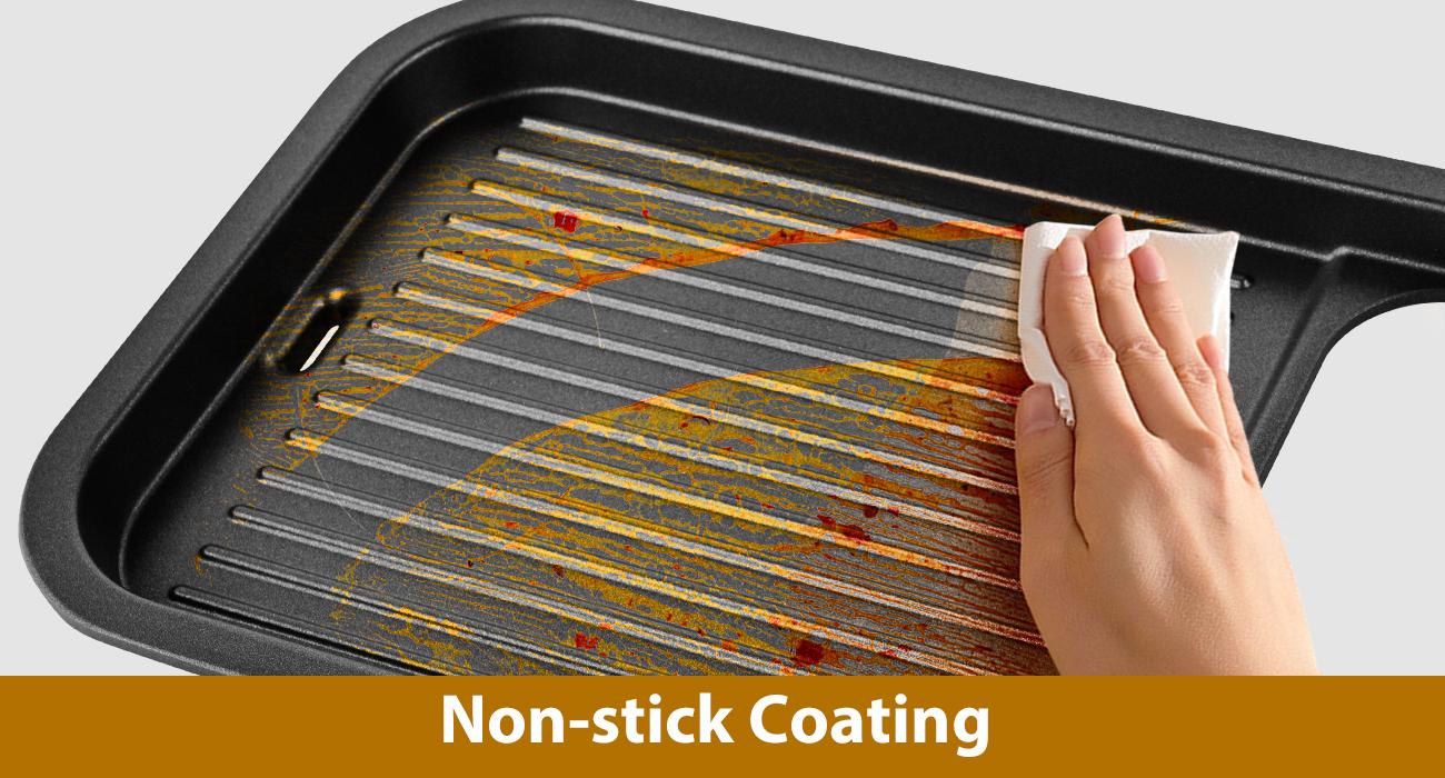 Pukomc ProGrill 2-in-1 Electric Grill | Reversible Grill/Griddle Plate, 1500W Dual-Zone Temp Control, Detachable & Dishwasher Safe, Stainless Steel + Oil Drip Tray