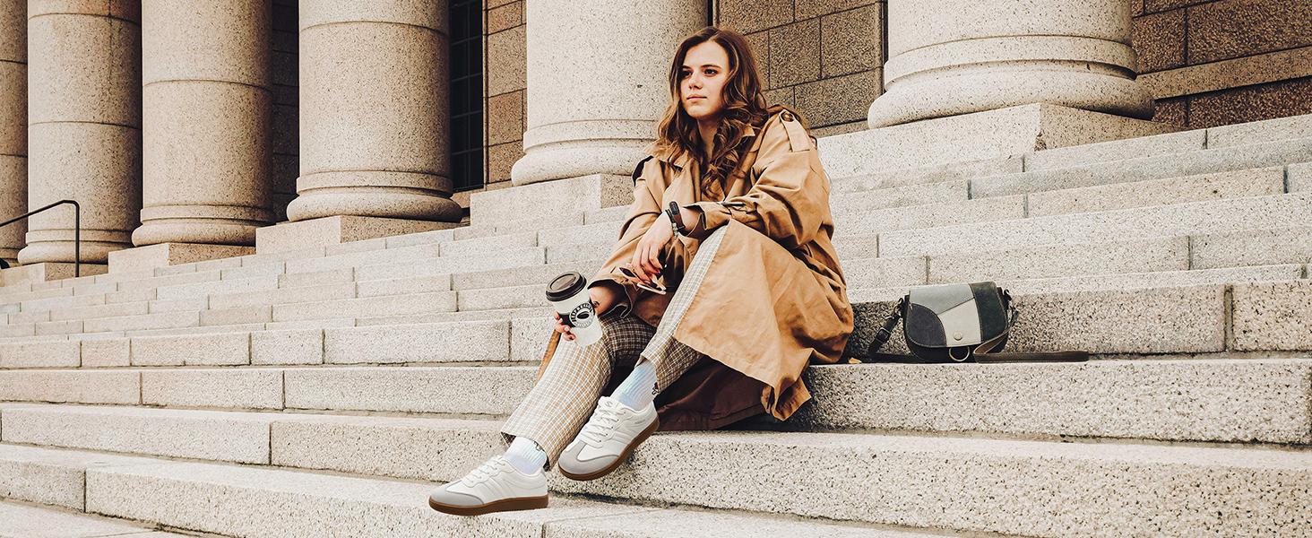 HOBIBEAR Men's Low Top Casual Shoes Lace-Up Lightweight Retro Style Sneakers HOBIBEAR Men's Low Top Casual Shoes Lace-Up Lightweight Retro Style Sneakers