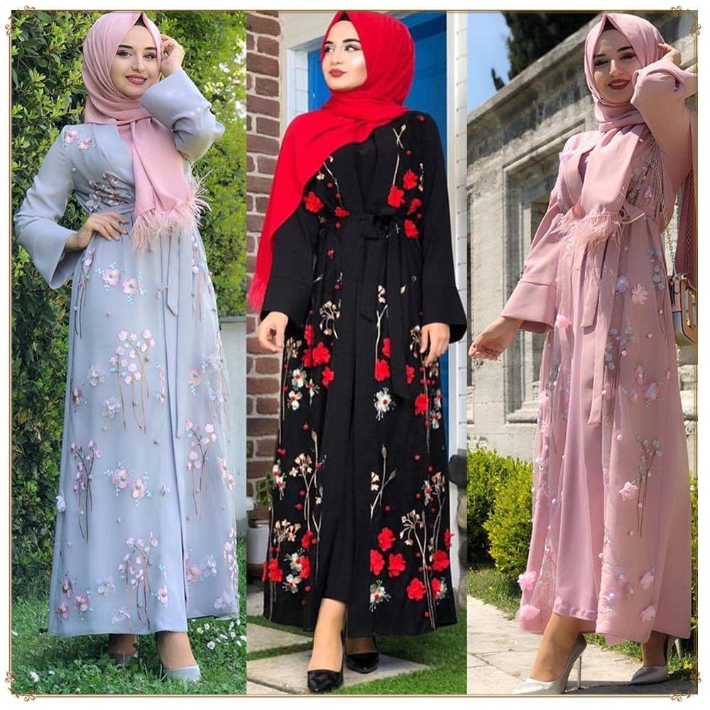 Lovely Floral Open Abaya