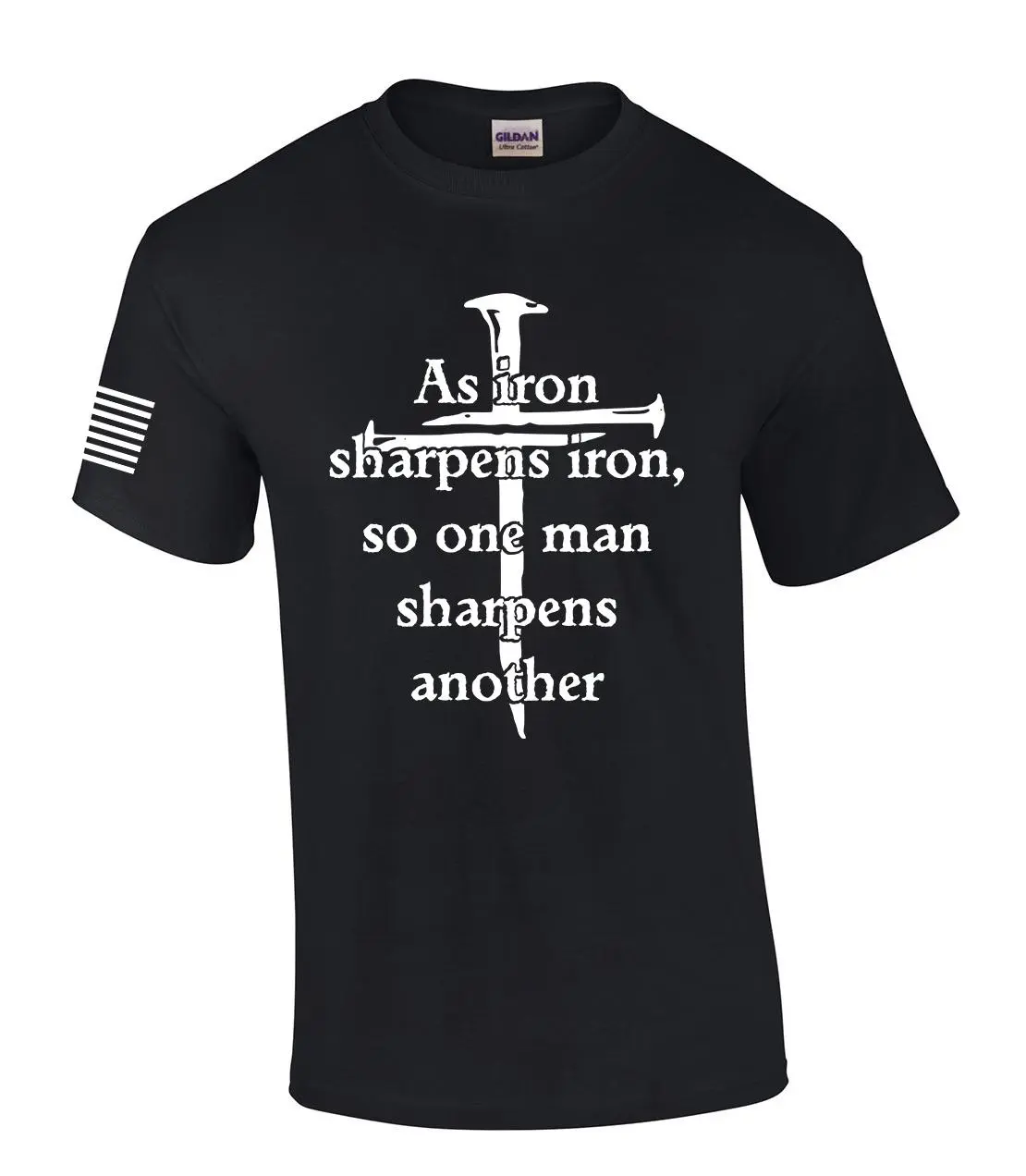 Iron Sharpens Iron Proverbs Proverbs 27:17 Mens Christian Short Sleeve T-Shirt Graphic Tee Classic Menswear