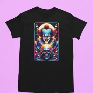 Horror Tarot Card Tshirt for Men - Unique Design Comfortable Fit Perfect Gift for Horror Enthusiasts and Tarot Card Lovers - Casual, Menswear
