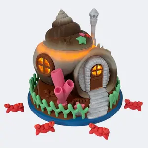 Cozy Crab Shell House Container – Sea Shell Home with Crabs & Candle Light