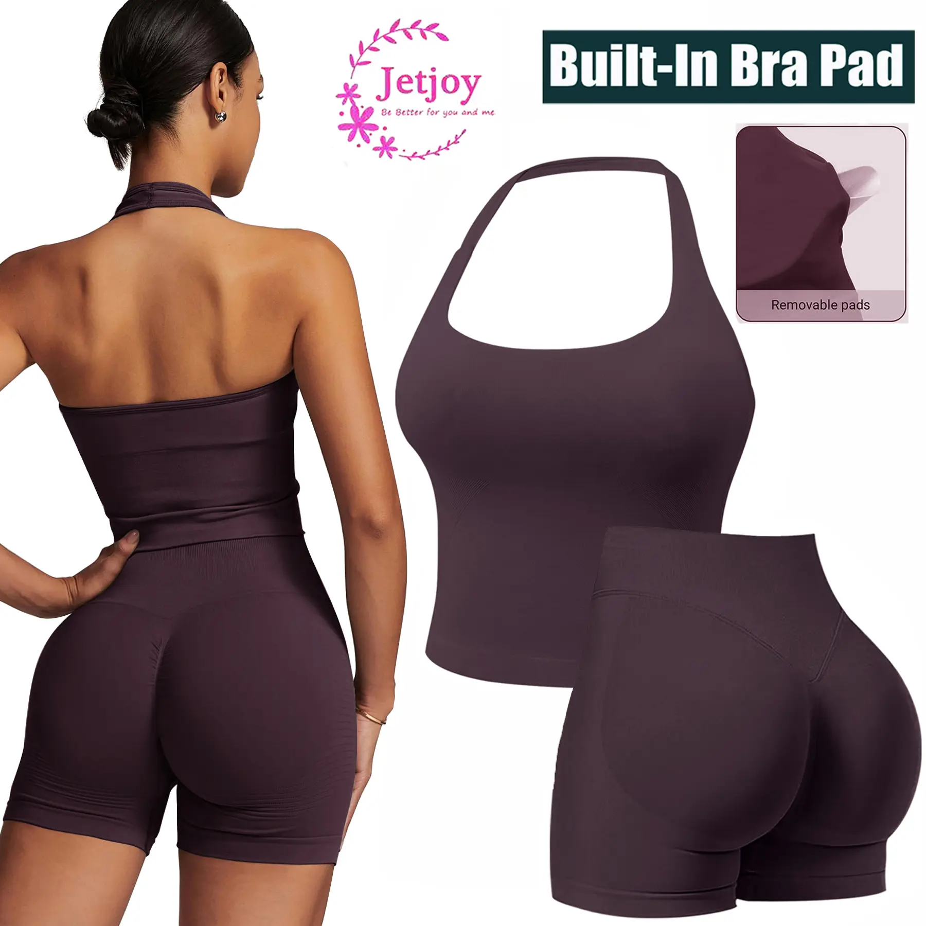 Halter Sets-Coffee Brown