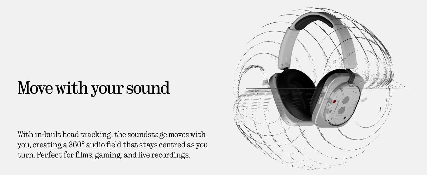 Nothing Headphone (1) Hybrid Active Noise Cancelling Headphones, Wireless Over Ear Headphones with 6 MICS, Personalized Spatial Audio, Tuning by KEF, Up to 80 Hours Playtime, Bluetooth Headset White