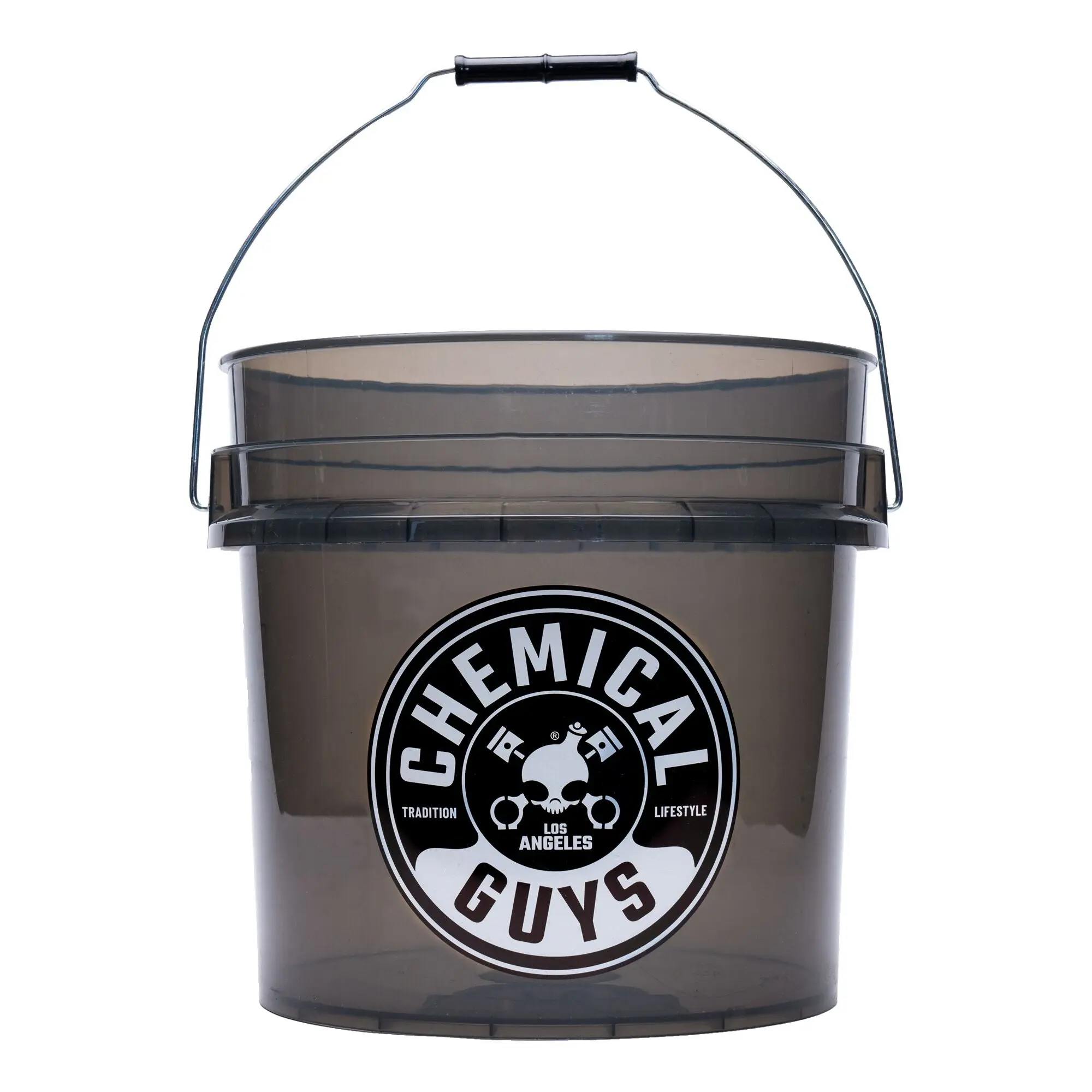 CHEMICAL GUYS Heavy Duty Plastic Detailing Bucket - 4.25 Gal Smoked Obsidian Black, Durable Translucent Washing Bucket for Car Cleaning Supplies & Detailing