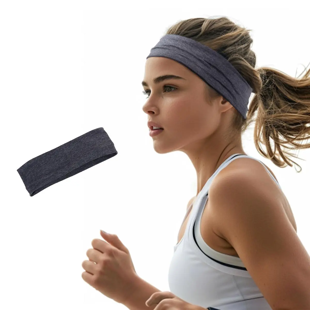 GOOGOO Sport Headbands for Women Men Non Slip Headband Workout Headbands Sweatbands Elastic for Yoga  Gym Running Sports Travel Daily Style，Pack of 1