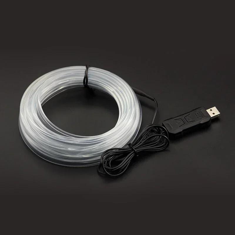 Car Interior Ambient LED Light Strip 3 Meter - Invisible USB Fiber Optic Atmosphere Lamp with APP Control