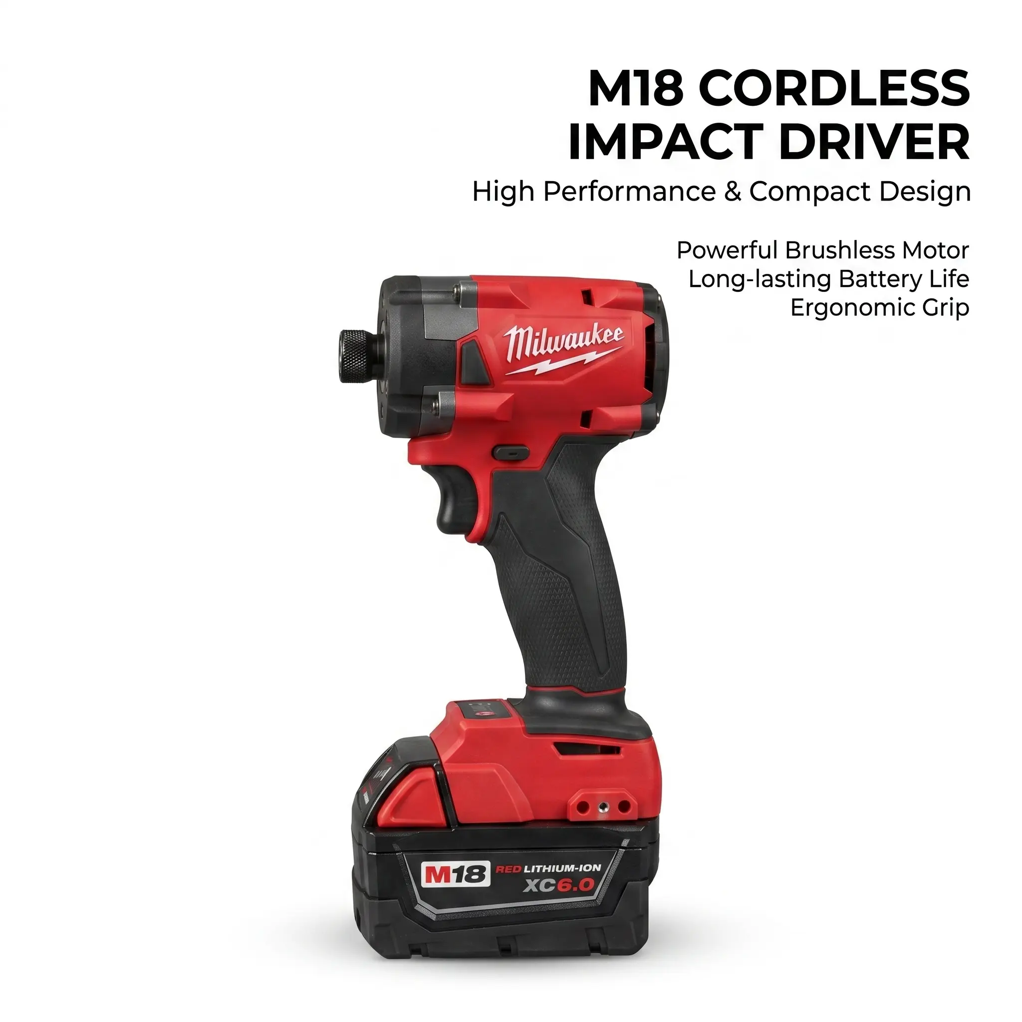 Milwaukee M18 FID3 18V Lithium-Ion Cordless Impact Wrench - 1/4 in Chuck, Multi-Speed Adjustment, 300Nm Max Torque, Compact Design, Flexible Mobility, High Torque Impact, Batteries Included, Cordless Power Tools for Hardware Installers, Construction Sites