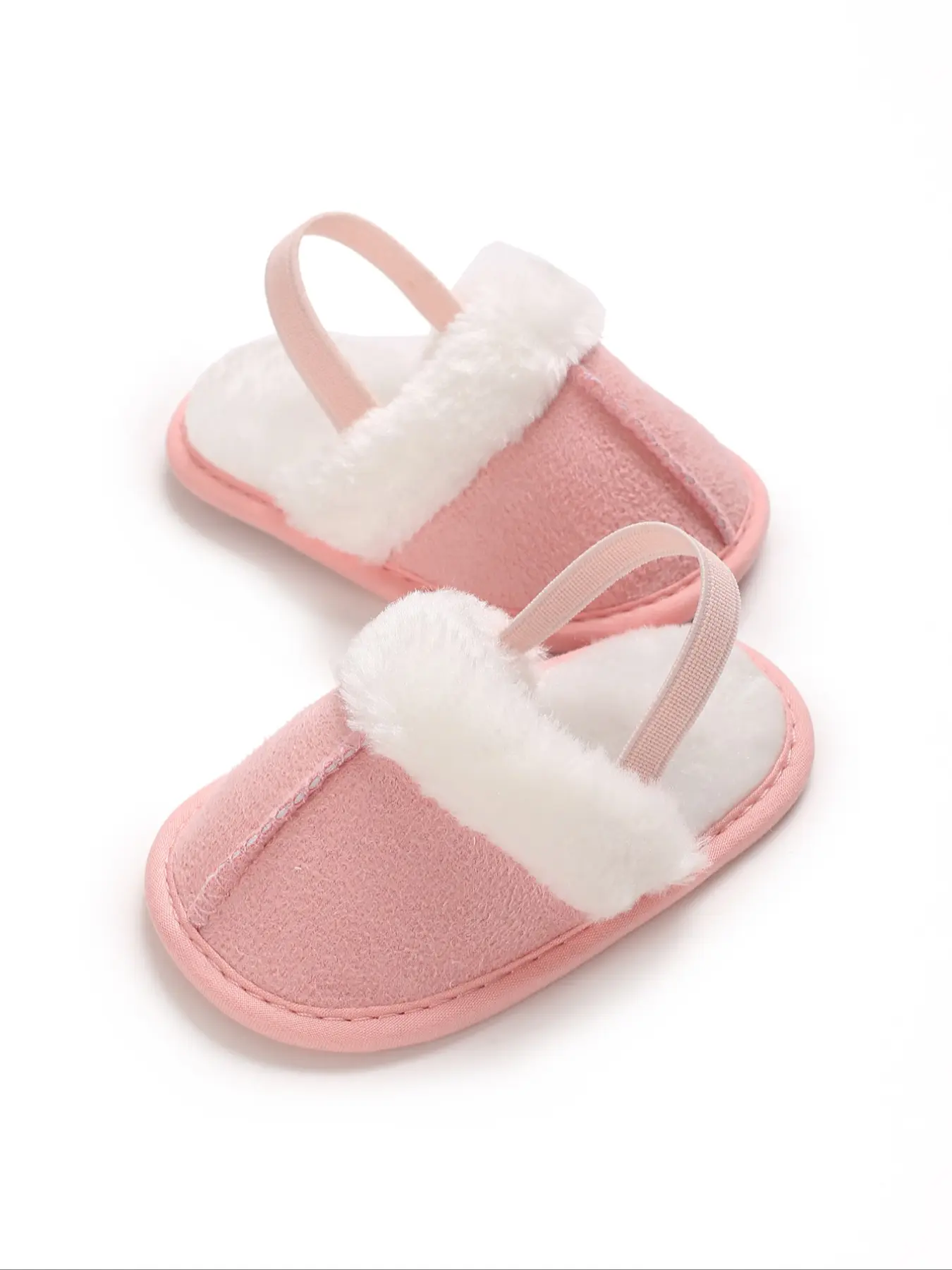 Comfortable Plush Baby Girl Slippers, Infant Slippers, Soft Non-Slip Sole for Indoor Use, Cute Warm Design Soft Soled Shoes for Ages 0-1, Perfect for Spring and Autumn, Baby Walking Shoes, Furry Shoes