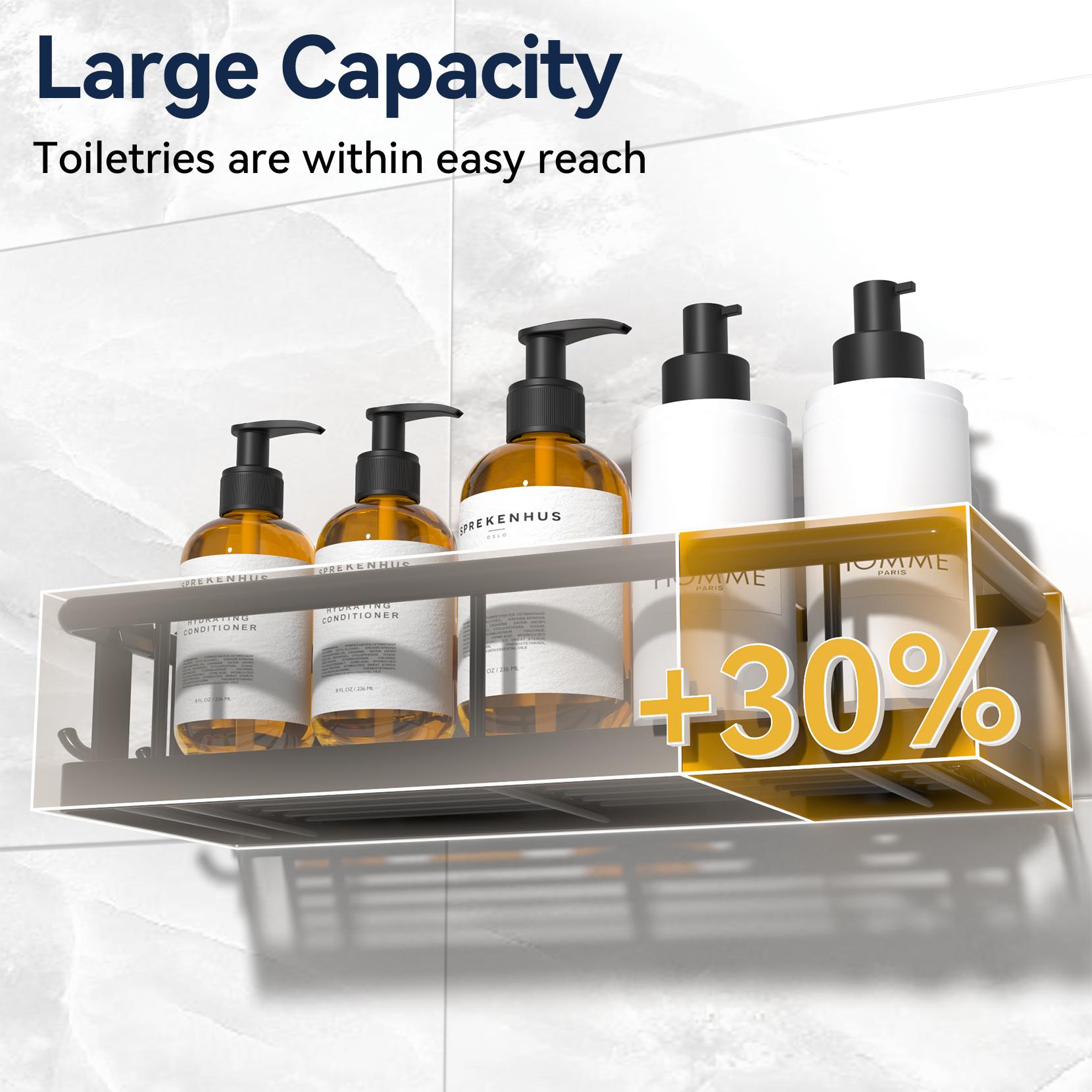 No Drill Shower Caddy | Rustproof Adhesive Bathroom Organizer with Soap Holder Perfect for Bathroom, Kitchen & Home Storage