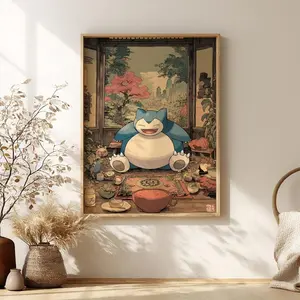 [No Frame] Snorlax Fan Art Poster – Pokemon Inspired Wall Art Print