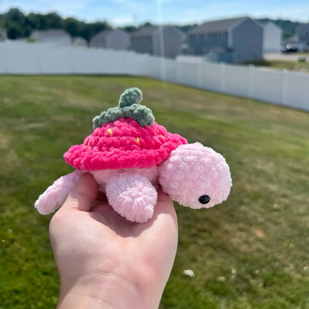 Handmade Crochet Strawberry Turtle - Perfect Gift for Turtle Lovers